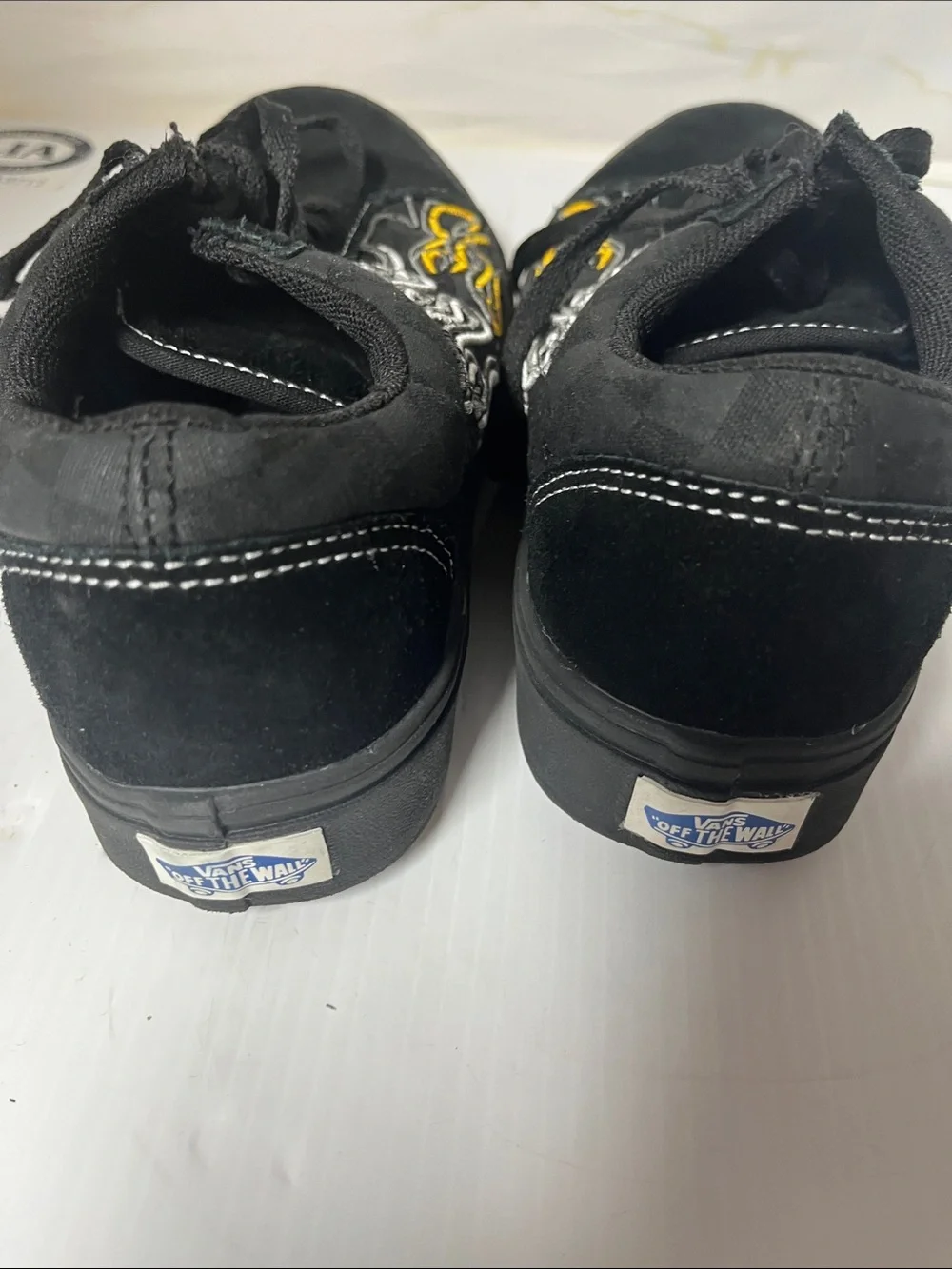 Men's Vans Black Flame-Accent Skate Shoes
